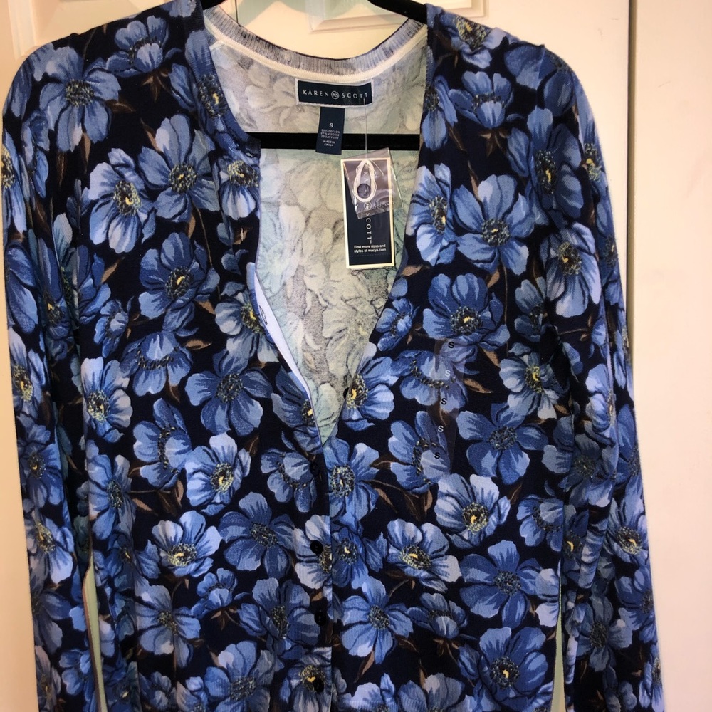 Karen Scott Cardigan and Ann Taylor camisole